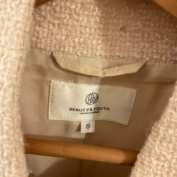 Women Coat, Small, Cream, Japanese Brand United Arrows - Picture 2 of 14